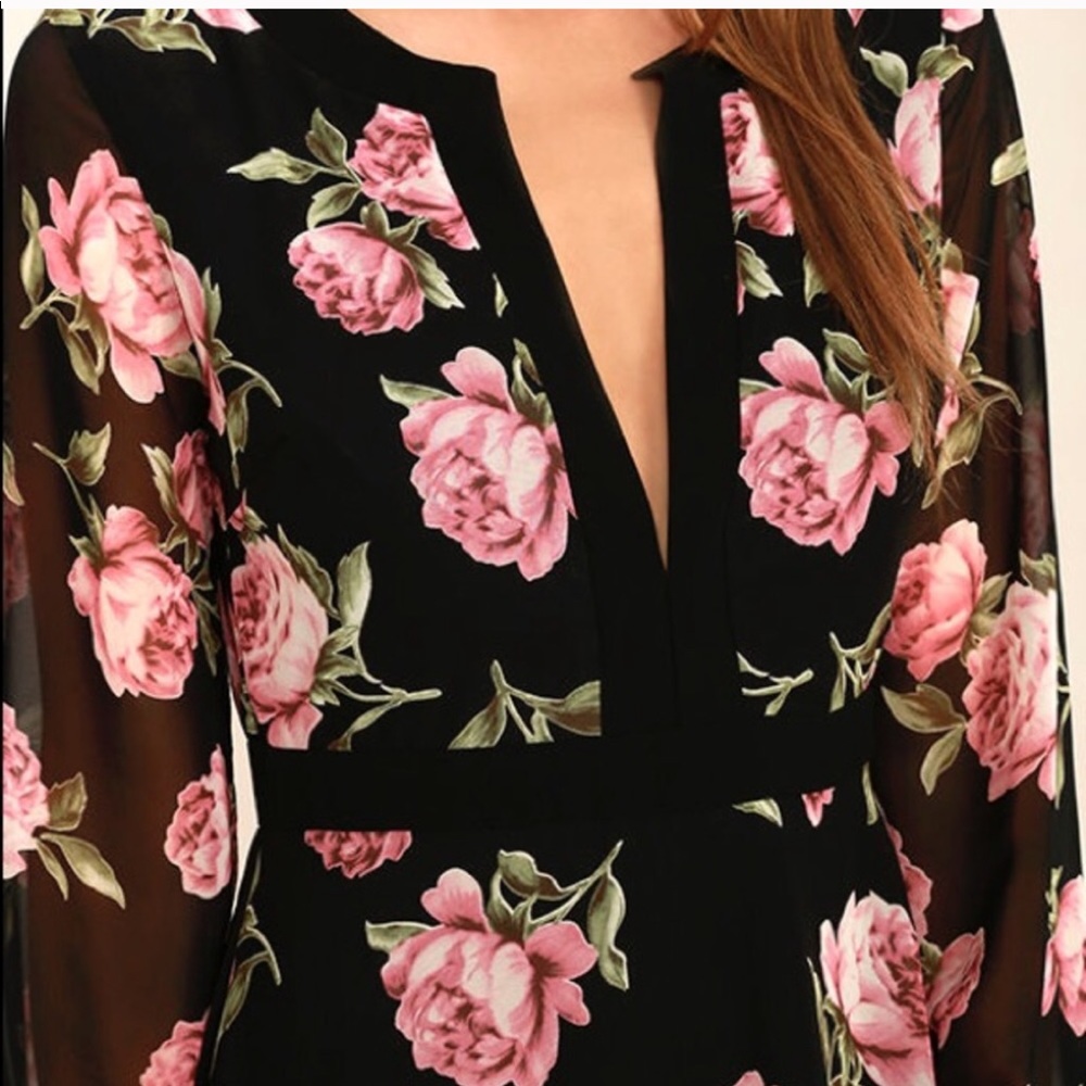 Lulus long sleeve maxi floral print dress